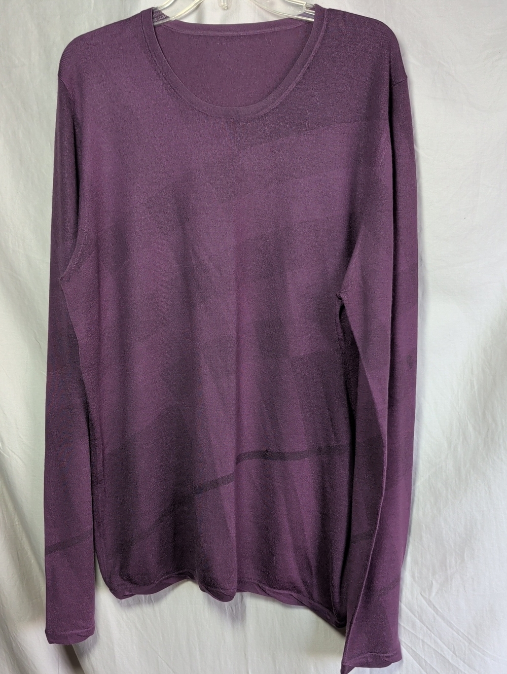 Burberry Women's Long Sleeve Crewneck in Plum Purple Luxury Minimalist